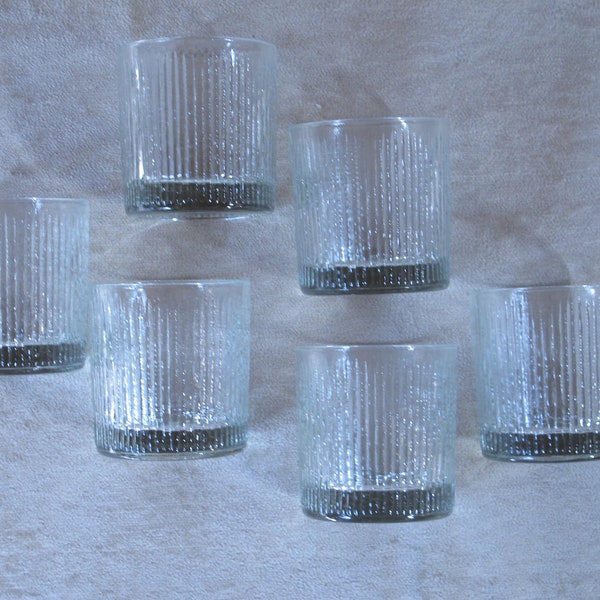 Mid Century Sherry Glasses Set 6 Tapio Wirkkala Small Cocktail Glasses Littala Glass Drinkware Retro Barware Tree Bark Crystal Ice glass