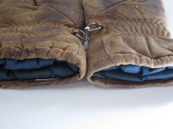 Vintage Leather Mittens Womens Leather Mittens Or… - image 6