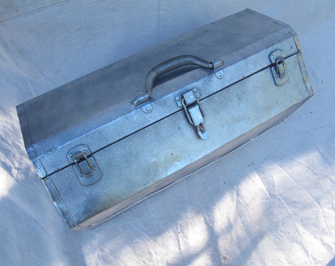 Large Toolbox Kennedy Tool Box Made in USA Silver Artist Storage