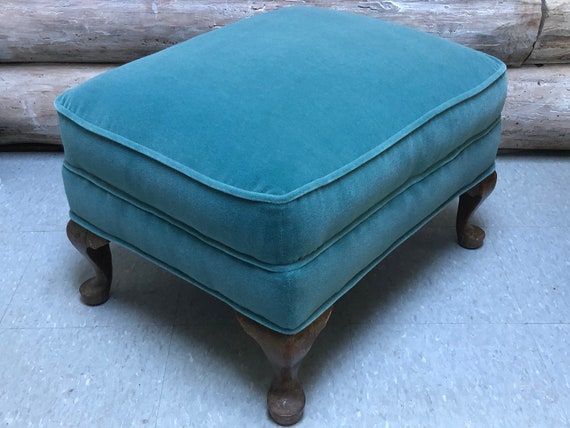 Vintage velvet ottoman deals