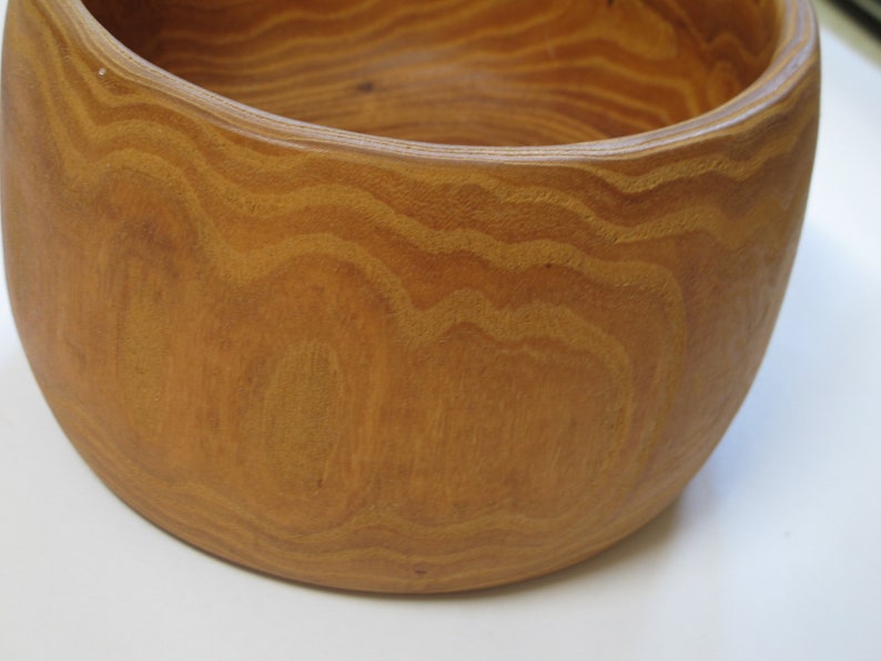 Vintage Wooden Bowl Mid Century Modern Wood Bowl Danish Modern Wooden Fruit Bowl Wood Salad Bowl Exotic Wooden Serving Bowl image 3