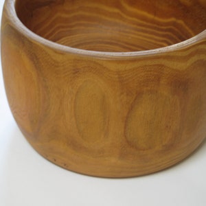 Vintage Wooden Bowl Mid Century Modern Wood Bowl Danish Modern Wooden Fruit Bowl Wood Salad Bowl Exotic Wooden Serving Bowl image 4