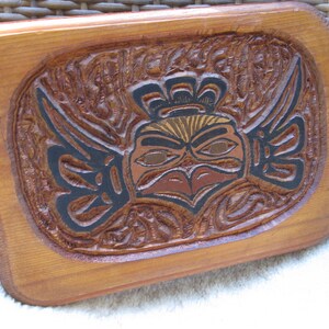 Native American Carved Wood Wall Hanging Pacific Northwest Art Tribal Wall Decor Indigenous Hand Carved Wooden Wall Plaque image 10