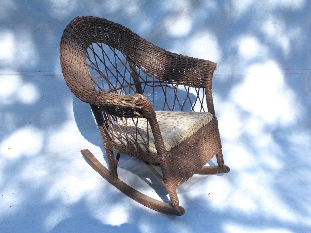 Children's Wicker Rocking Chair Grandchild's Gift Childs Rocker Kids