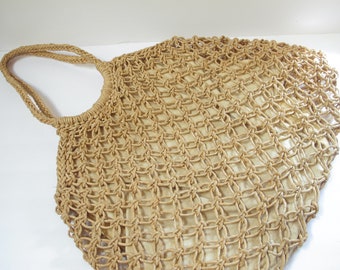 Boho Rattan Shopping Bag Woven Macrame Bag Summer Beach Bag Beach Tote Jute Market Bag with Lining