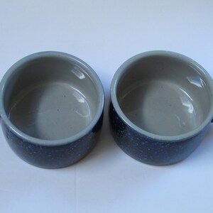 Deep Blue Speckled Pottery Mugs Large Ceramic Cups Extra Large set Mug French Onion Soup Bowl Noodle Broth Bowl Dark Indigo Blue Cobalt Blue image 2