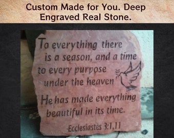 Engraved scripture stone, Engraved memorial stone, personalized gifts for loved ones, scriptures on stones, headstone, stones of remembrance