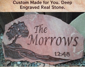 Engraved stones, stone engraving, garden stone, Family stone, address stone engraved name, Wedding gifts, personalized gifts, handmade gifts