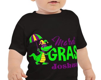 Mardi Gras kids shirts Personalized kids gifts kids and baby alligator Shirt personalized boys shirt Short Sleeve Tee custom kids shirt