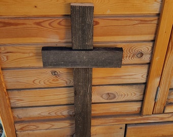 Reclaimed wood cross, Barnwood decor, rustic farmhouse.