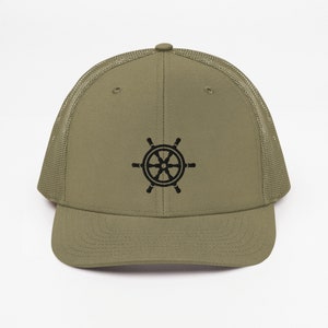 nautical beach hat, Embroidered hat,Trucker Cap for captain, nautical gifts