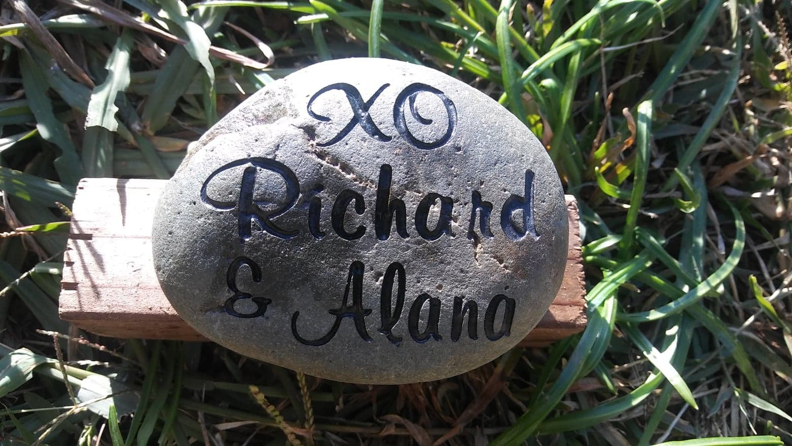 Rockcloud 1 PC Engraved Stone Blackstone Pebble Polished Stones Pocket Rock Healing Reiki Balancing,Dad I Love You