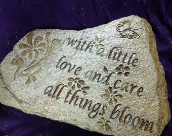 personalized garden stone, Engraved stepping stones, Flower stones, Garden gifts, Mom Gifts, engraved stones, wife gift, engagement gift