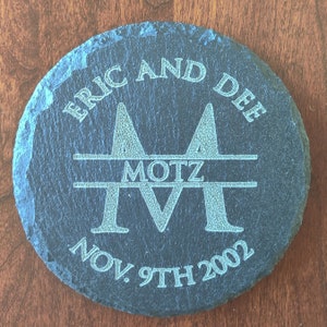 Closing gift, personalized monogram coasters, Father's Day or Mother's day gifts, custom coaster sets, gift for couples,