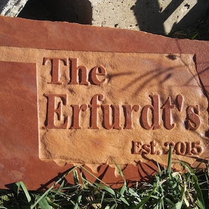 State Established stone, Custom Engraving, Valentine&#39;s Day gift, Engraved garden stones, Family name stone, closing gift, Garden Sign