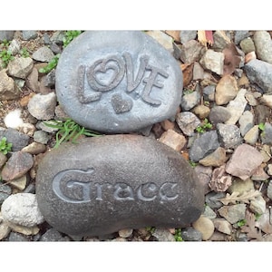 engraved garden stones,I Love you engraved stone,Personalized garden stone,I love you more,Valentine&#39;s Day gifts,love,peace,hope,faith,grace