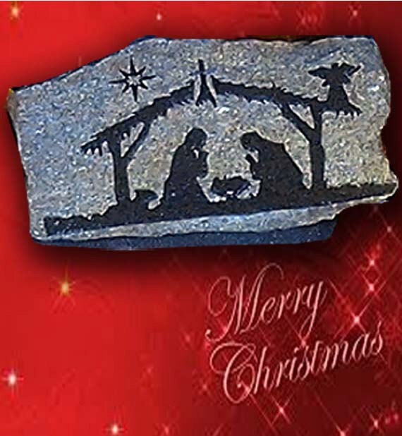 Nativity Sceneengraved stone stone nativity scene Christmas Etsy