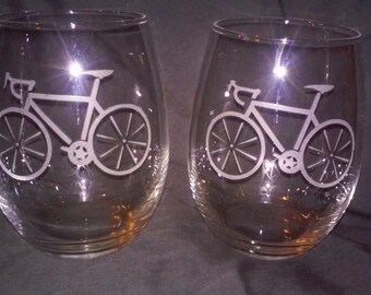 Bicchieri da vino per bicicletta, bicchieri da ciclismo, bicchieri da vino incisi, regali di compleanno, bicchieri da vino senza stelo, regali personalizzati, bicchieri da ciclismo, regali di Natale