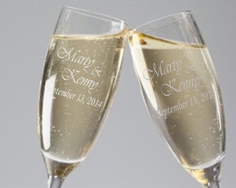 Nozze di flute da champagne con nome personalizzato, bicchieri da champagne, regali per feste di matrimonio, regali di champagne, flute personalizzati, regali per sposi