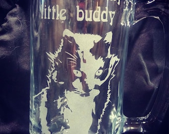 Personalized Pet photo on glass mug, Pet lovers gift, Etched photography glass, Engraved glassware, pet photography