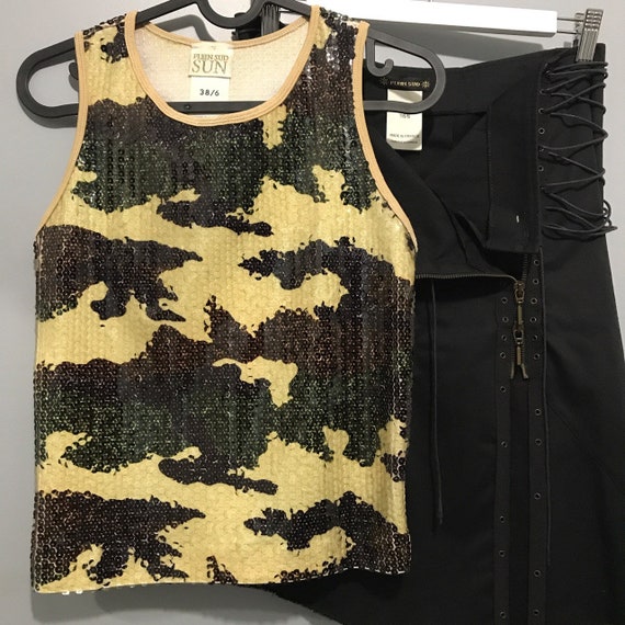 Plein sud camo sequin top