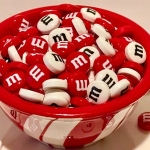 Fake M Candy Fake Letter M Peppermint Cabochons Red White Fake Bakes Slime