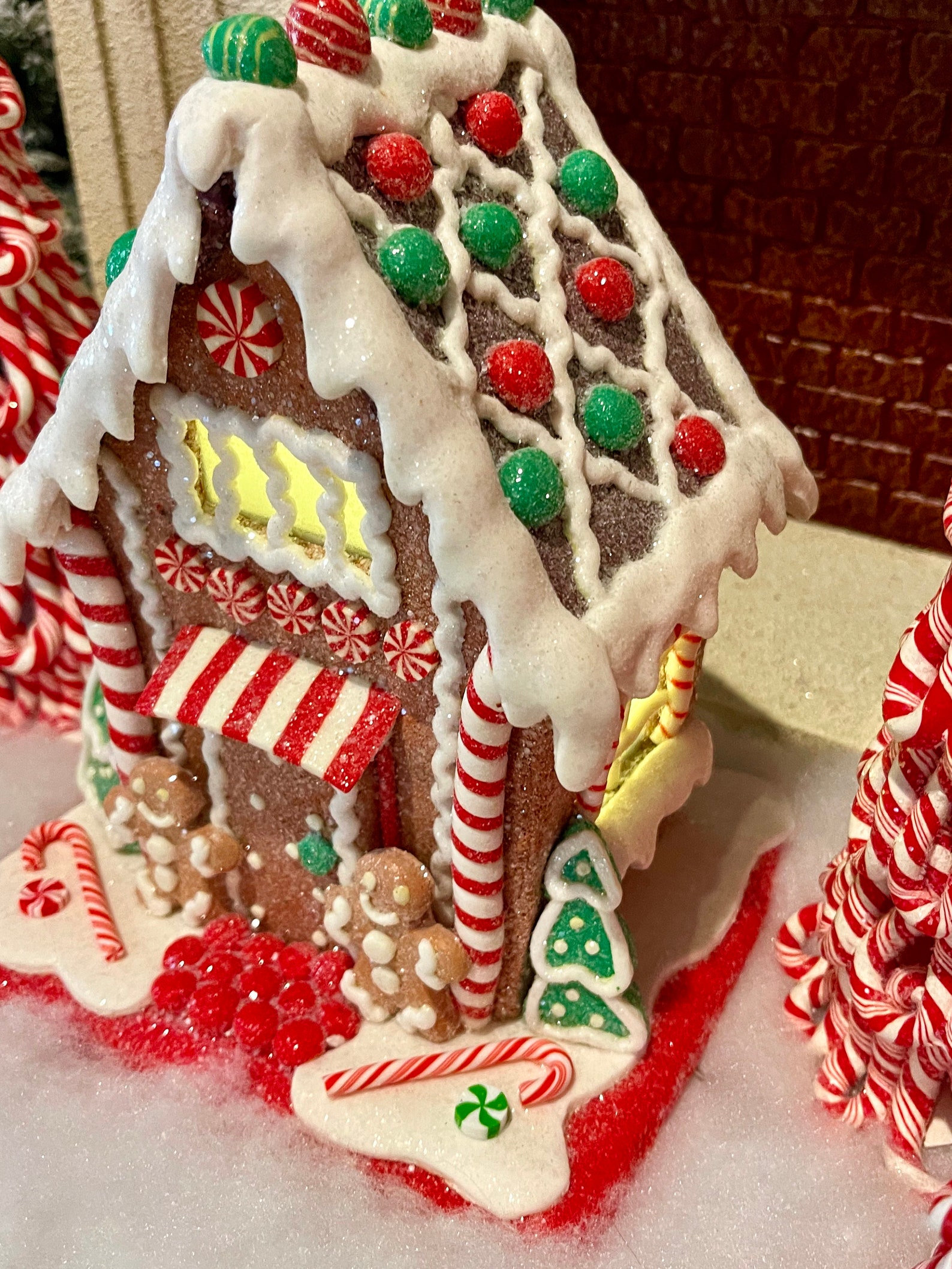 Clay Gingerbread House LED Lightxmas Prop Xmas Decor Table Top Etsy