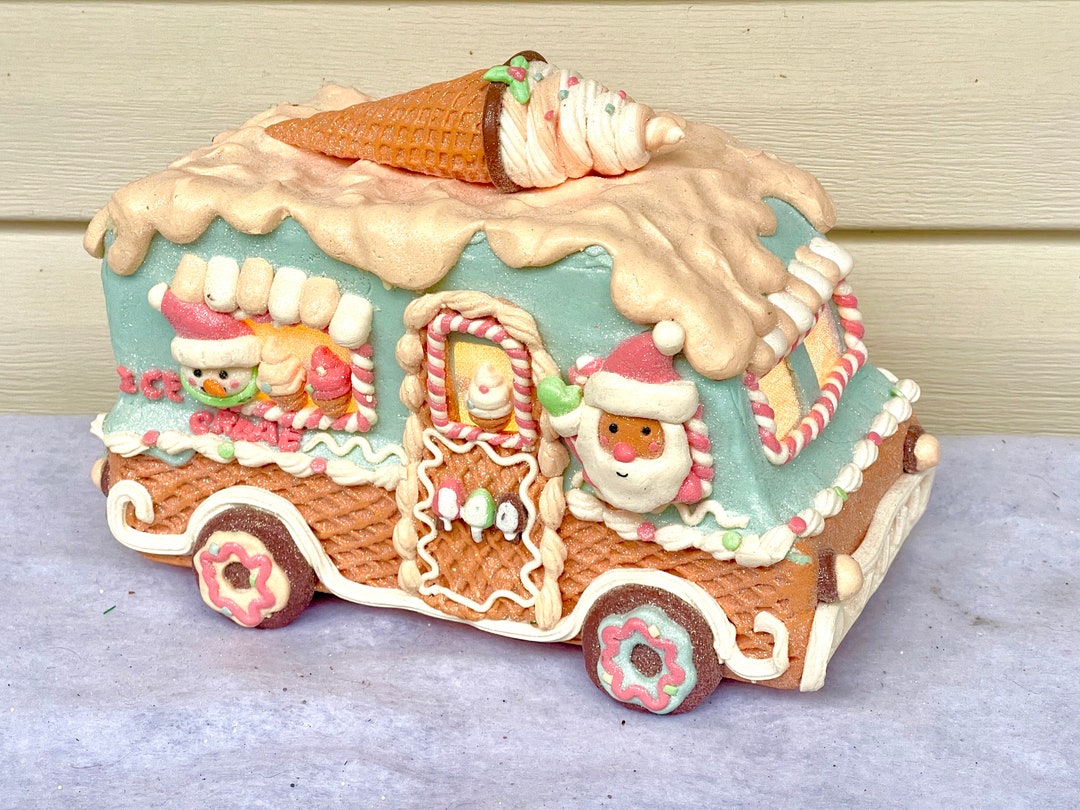 Gingerbread Ice Cream Truck Gingerbread House Camper Light UP LED