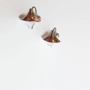 Coro Silvertone Earrings - futuristic vintage chrome