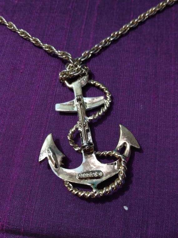 Vintage Anchor Brooch Pendant - image 4