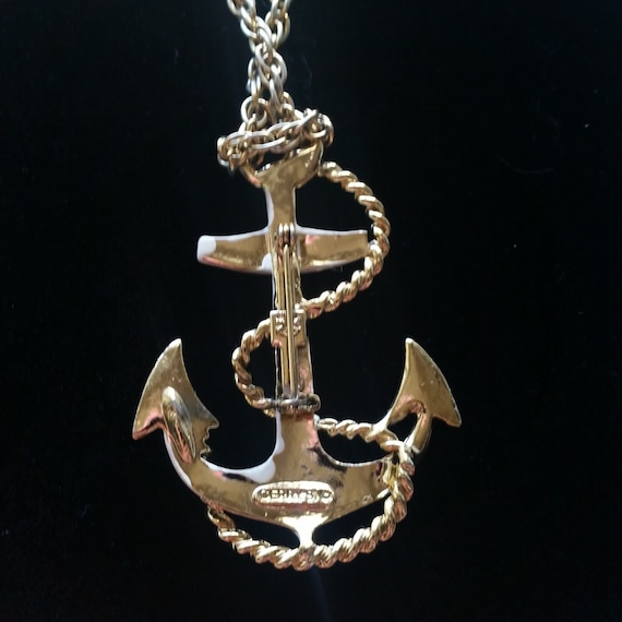 Vintage Anchor Brooch Pendant - image 3