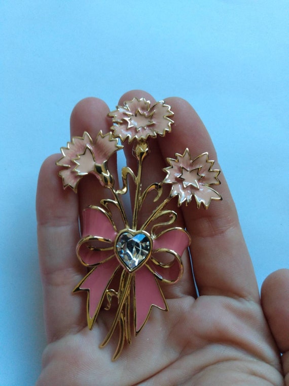 Bob Mackie Flower Brooch vintage - image 3