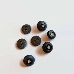Black and Rhinestone Buttons - vintage