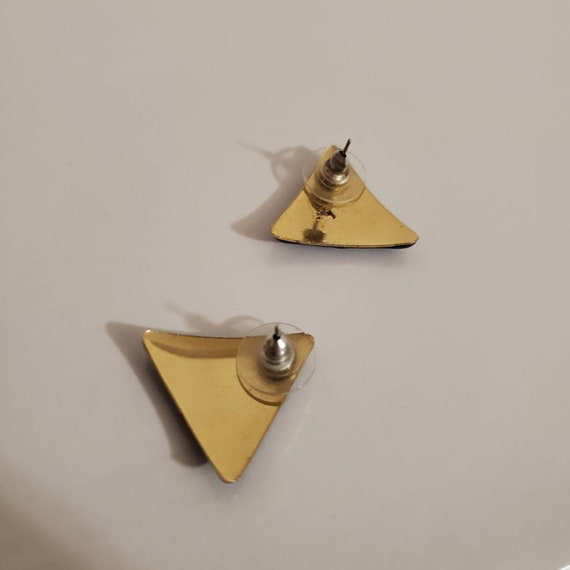Enamel Triangle Earrings - image 3