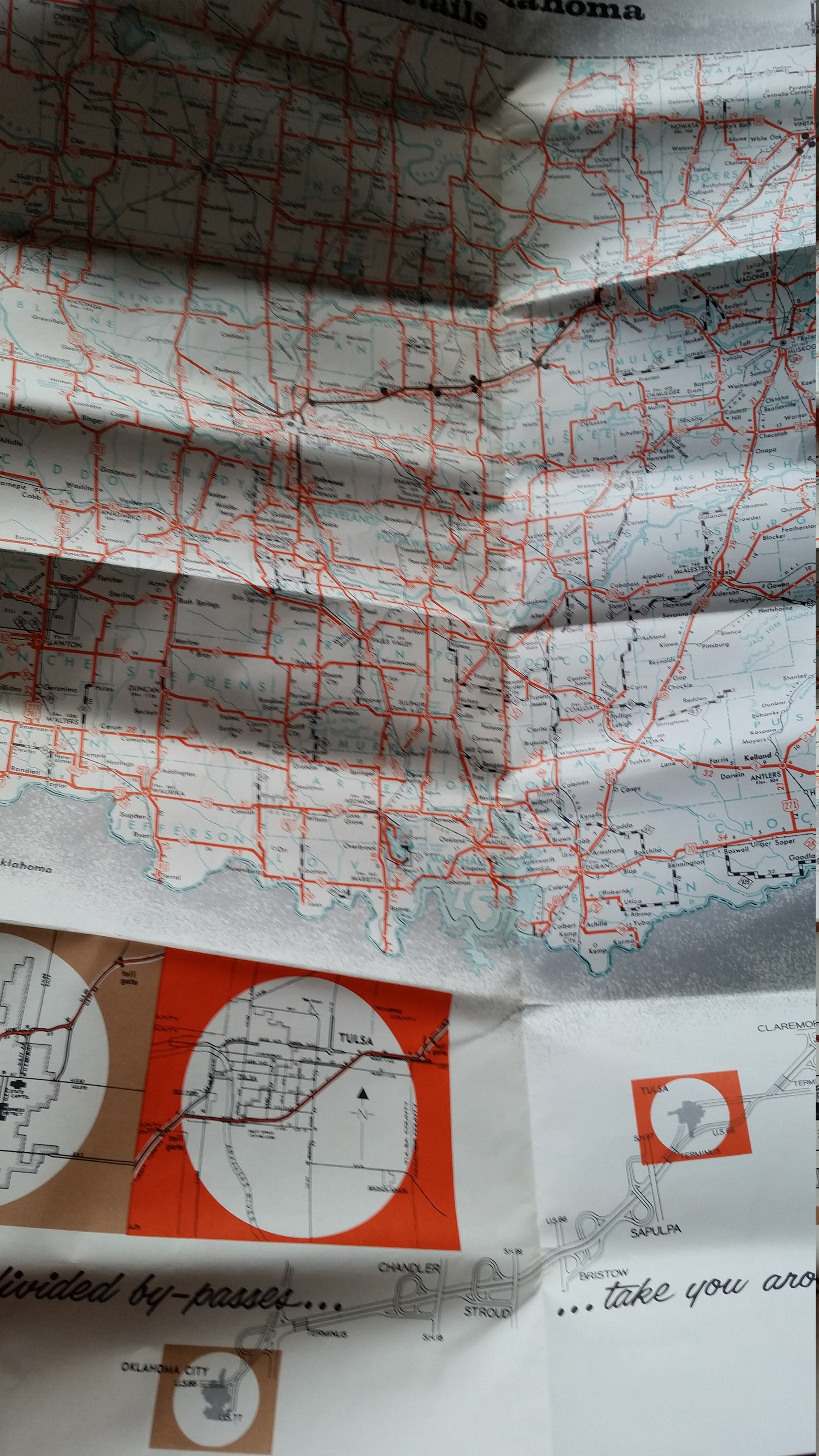 Vintage Oklahoma Turnpikes Map Etsy Singapore