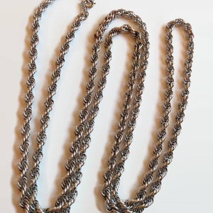 Monet long silver tone chain necklace