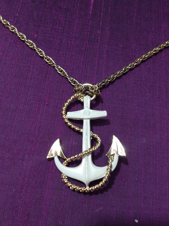 Vintage Anchor Brooch Pendant - image 2