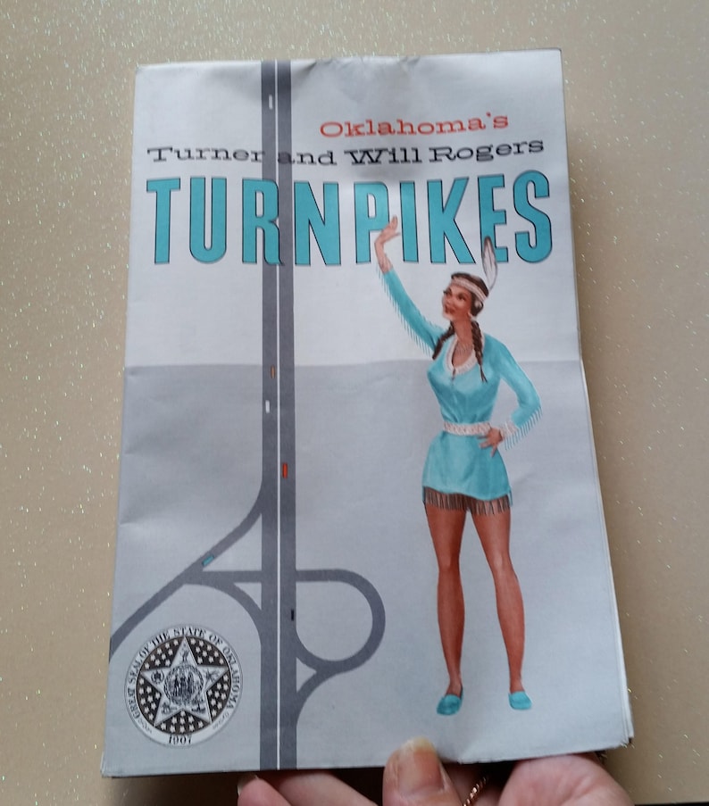 Vintage Oklahoma Turnpikes Map Etsy Singapore