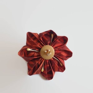 Fabric Flower Brooch - vintage pin