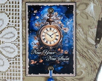 Pocket Watch  - New Years - Thread Jewelry, Mini Art Quilts for your Floss