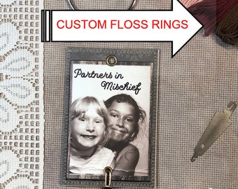 CUSTOM Made-to-Order Floss Rings, Floss Bling, Thread Jewelry, Mini Art Quilts for your Floss