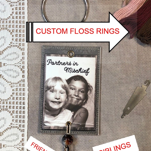 CUSTOM Made-to-Order Floss Rings, Floss Bling, Thread Jewelry, Mini Art Quilts for your Floss