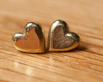 Rounded brass heart studs