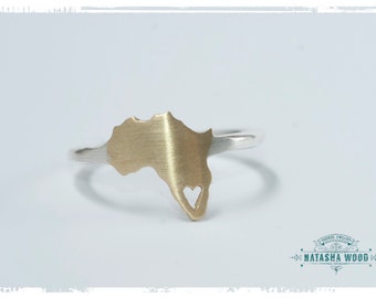 Africa heart curved Ring