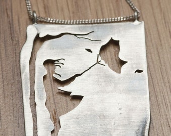 Girl in the wind, silver necklace