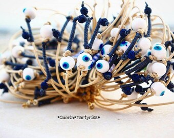 Martyrika [60pcs]Greek Orthodox christening accessories,μαρτυρικά, handmade,lampwork evil eye bracelets.