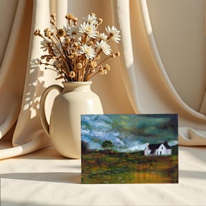 Toscaig Pier Applecross Grußkarte – Schottische Landschaftskunst Karte – Ländliche Cottage Malerei – Highlands Landschaft – Blanko Karte mit Umschlag
