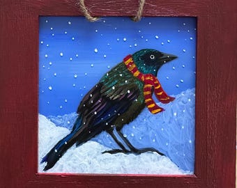 Grackle wearing his scarf