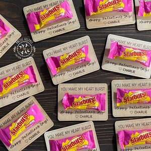 Regalo de San Valentín personalizado de madera con dulces para estudiantes y aulas