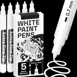 Paint Markers, Acrylic Paint Pens for Guestbook signing, white, black, silver, gold image 15